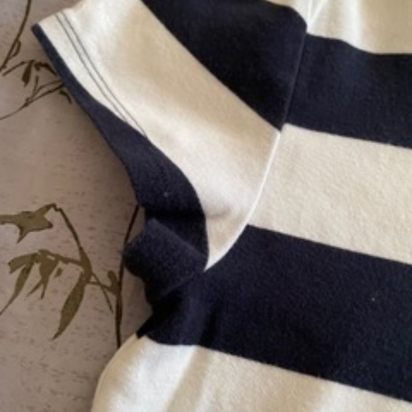 Tommy Hilfiger Women's Cotton Short-sleeve Stripe V-neck Top - Picture 5 of 7